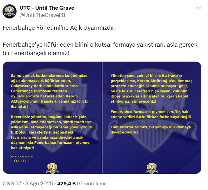 Taraftar Tepkisi